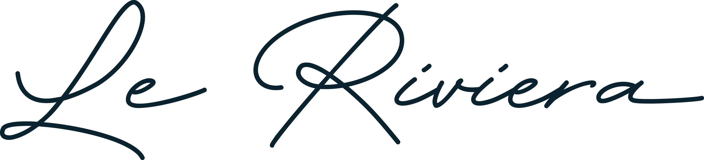 Écriture manuscrite stylisée des mots "Le Riviera"